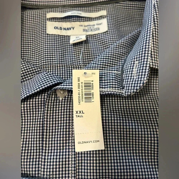 Old Navy Men’s Button Down Shirt Size XXL Tall Slim Fit Non Iron New With Tags - Picture 10 of 13